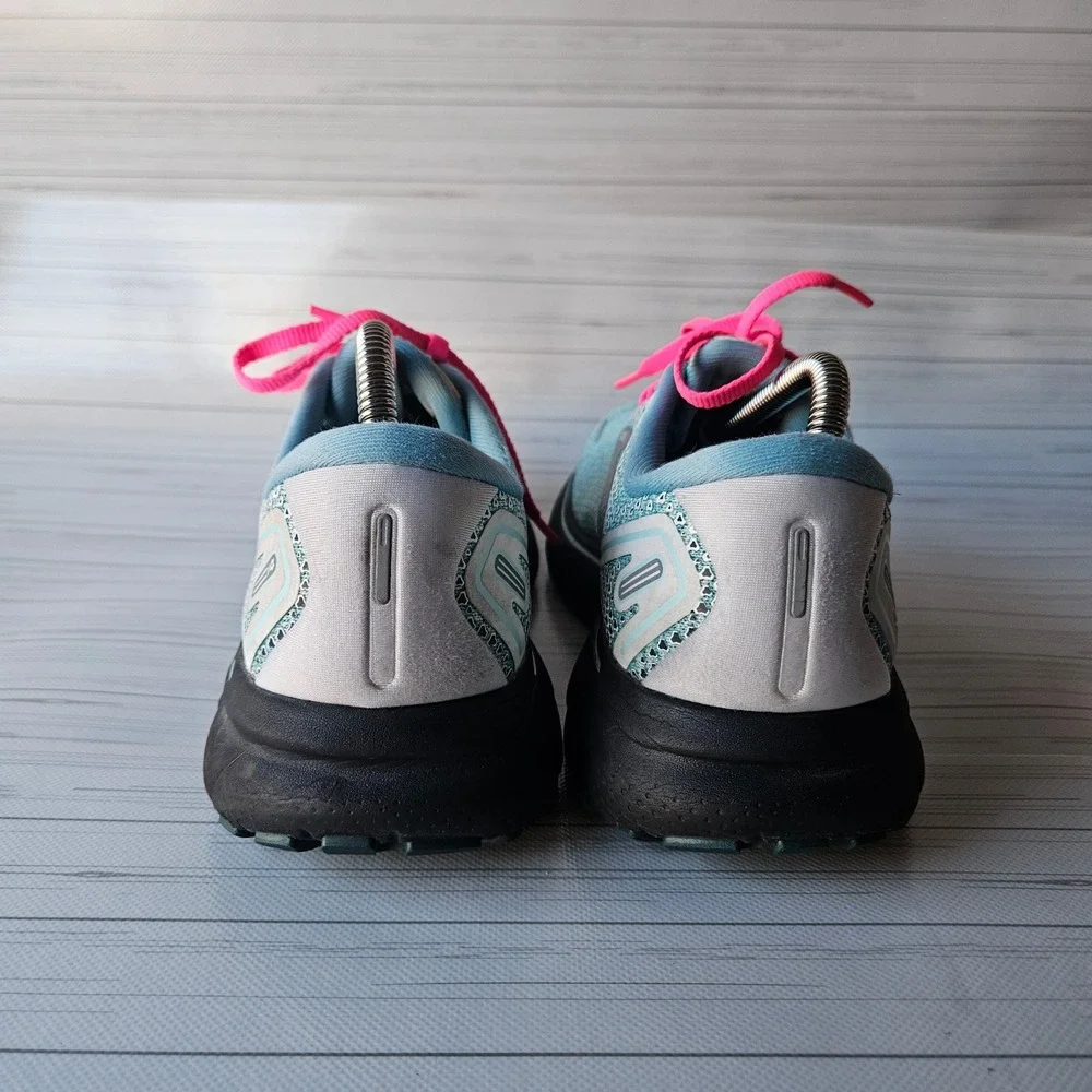 Brooks Ghost 14 Running Shoes Womens 9 Blue Pink Athletic Sneakers 1203561B141